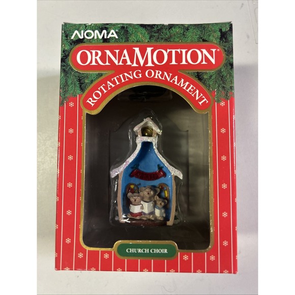 Noma Other - NIB Vintage 1989 NOMA Ornamotion Rotating Church Mouse Choir Ornament W/Motor.